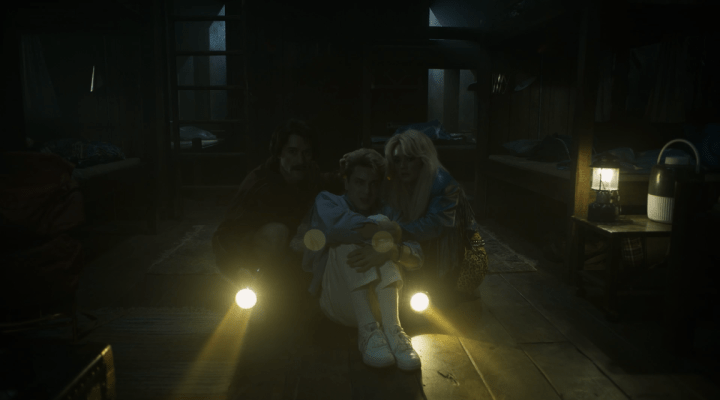 Father Son Holy Gore - American Horror Story 1984 - Matthew Morrison, Cody Fern, and Billie Lourd